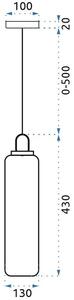 Stropna viseća svjetiljka Staklena cijev APP628-1CP