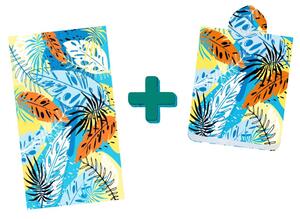 Plažni set SUMMER FRESH – ručnik 100×180 cm i pončo 80×145 cm, šareni