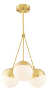 Viseća svjetiljka Zlatna staklena mliječna kugla APP688-3CP