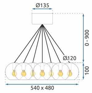 Stropna viseća svjetiljka staklene kuglice APP561-13CP