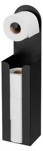Crni željezni samoljepljiv držač toaletnog papira Agira – Wenko