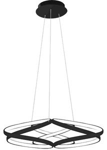Moderna LED stropna svjetiljka + pilot app793-cp crni stan