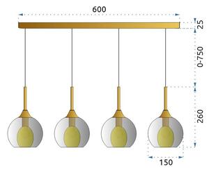 Moderna staklena stropna svjetiljka App899-4cp