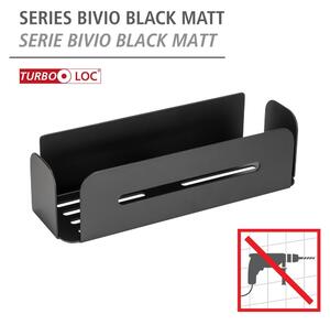 Mat crna metalna samoljepljiva kupaonska polica Bivio – Wenko