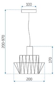 Viseća stropna svjetiljka APP941-1CP Set crna 36 cm
