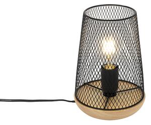 Dizajn stolna svjetiljka crna s drvetom - Bosk