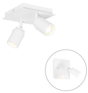 Moderni kupaonski reflektor bijeli kvadrat 2 svjetla IP44 - Ducha