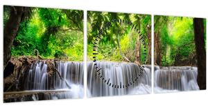 Slika - Vodopad, plavi (sa satom) (90x30 cm)