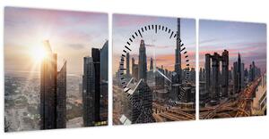 Slika - Panorama Dubaija (sa satom) (90x30 cm)