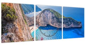 Slika - Plaža Navagio, Grčka (sa satom) (90x30 cm)