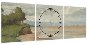 Slika - Jean-Baptiste-Camille Corot, Beach Near Etretat, reprodukcije (sa satom) (90x30 cm)