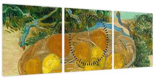 Slika - Vincent van Gogh, Still Life of Oranges and Lemons with Blue Gloves, reprodukcije (sa satom) (90x30 cm)