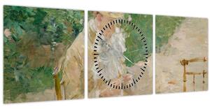 Slika - Berthe Morisot, Young Woman Knitting, reprodukcije (sa satom) (90x30 cm)