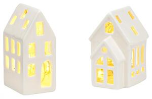 Set od 2 keramička svijećnjaka SMALL HOUSE