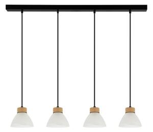 Prahas viseća lampa E14 grlo, 4 žarulje, 40W crno-hrast-bijela