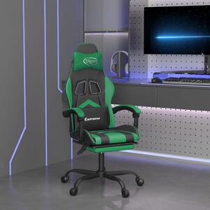 VidaXL Okretna igraća stolica s osloncem crno-zelena od umjetne kože