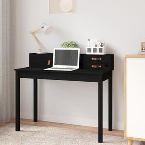 VidaXL Radni stol crni 110 x 50 x 93 cm od masivne borovine