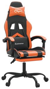 VidaXL Igraća stolica s osloncem za noge umjetna koža crno-narančasta