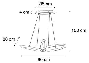 Dizajnerska viseća svjetiljka od čelika uključujući LED s 3-stupanjskim prigušivanjem - Levi