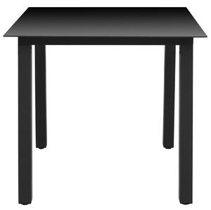 VidaXL Vrtni stol crni 80 x 80 x 74 cm aluminijum i staklo