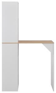 VidaXL Barski stol s ormarićem bijeli 115 x 59 x 200 cm