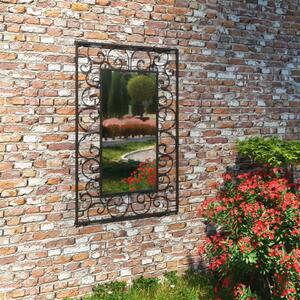 VidaXL Vrtno zidno ogledalo pravokutno 50 x 80 cm crno