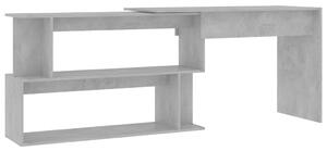 VidaXL Kutni radni stol boja betona 200x50x76 cm od konstruiranog drva