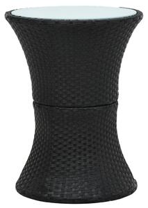 VidaXL Vrtni bočni stolić u obliku bubnja crni od poliratana