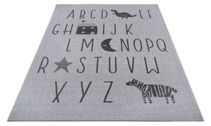 Black Friday - Sivi dječji tepih Ragami Letters, 80 x 150 cm