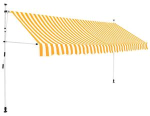 VidaXL Tenda na ručno uvlačenje 400 cm narančasto-bijela prugasta