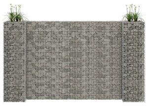 VidaXL Gabionska sadilica u H-obliku od čelične žice 260 x 40 x 150 cm