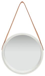 VidaXL Zidno ogledalo s trakom 40 cm srebrno