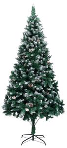VidaXL Umjetno božićno drvce sa šiškama i bijelim snijegom 210 cm