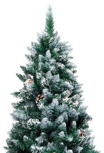 VidaXL Umjetno božićno drvce sa šiškama i bijelim snijegom 210 cm