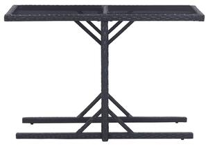 VidaXL Vrtni stol crni 110 x 53 x 72 cm stakleni i poliratan
