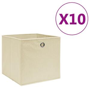 VidaXL Kutije za pohranu od netkane tkanine 10 kom 28x28x28 cm krem