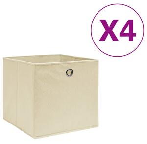VidaXL Kutije za pohranu od netkane tkanine 4 kom 28 x 28 x 28 cm krem