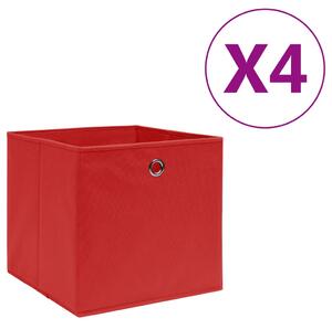 VidaXL Kutije za pohranu od netkane tkanine 4 kom 28x28x28 cm crvene