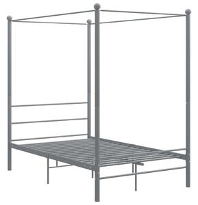 VidaXL Okvir za krevet s nadstrešnicom sivi metalni 120 x 200 cm
