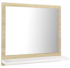 VidaXL Kupaonsko ogledalo bijelo i boja hrasta 40x10,5x37 cm iverica
