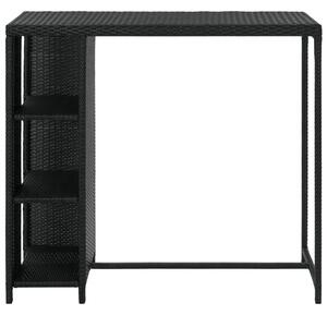 VidaXL Barski stol sa stalkom za pohranu crni 120x60x110 cm poliratan