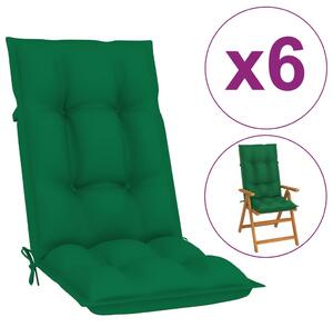 VidaXL Jastuci za vrtne stolice 6 kom zeleni 120 x 50 x 7 cm