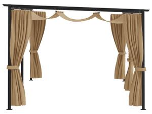 VidaXL 313900 Gazebo with Curtains 6x3 m Taupe Steel (not for individual sales / blocked all in blockcades)