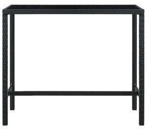 VidaXL Vrtni barski stol crni 130 x 60 x 110 cm od poliratana i stakla