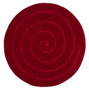 Rubin crveni tepih od vune Think Rugs Spiral, ⌀ 140 cm