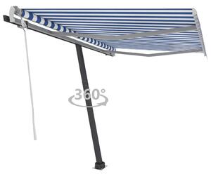 VidaXL Samostojeća tenda na ručno uvlačenje 300 x 250 cm plavo-bijela
