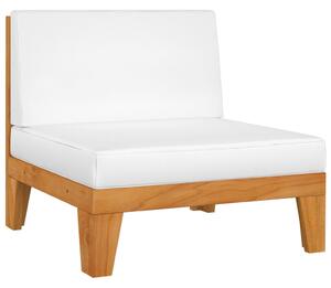 VidaXL Modularna srednja sofa i krem bijeli jastuci od bagremovog drva