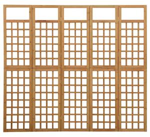 VidaXL Sobna pregrada / rešetka s 5 panela od jelovine 201,5 x 180 cm