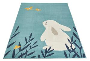 Dječji plavi tepih Zala Living Design Bunny Lottie, 120 x 170 cm