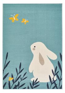 Dječji plavi tepih Zala Living Design Bunny Lottie, 120 x 170 cm